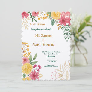 Elegant Floral Dual Name Bridal Shower Invitation