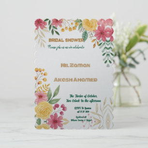 Elegant Floral Dual Name Bridal Shower Invitation