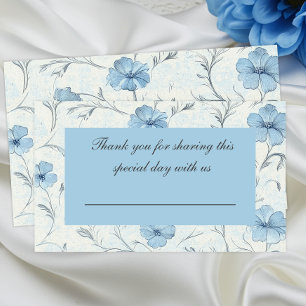 Elegant Floral Dusty Blue Country Garden Wedding  Place Card