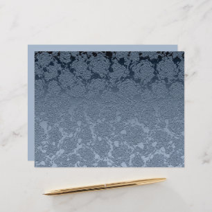 Elegant Floral Dusty Blue White Pattern