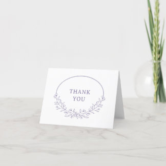Elegant Floral Dusty Lilac Wedding Thank You Card