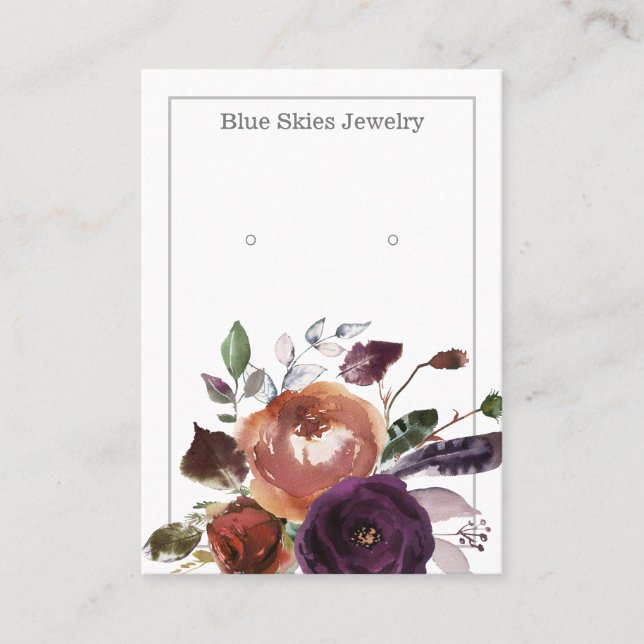 Elegant Floral Earring Display Card (Front)