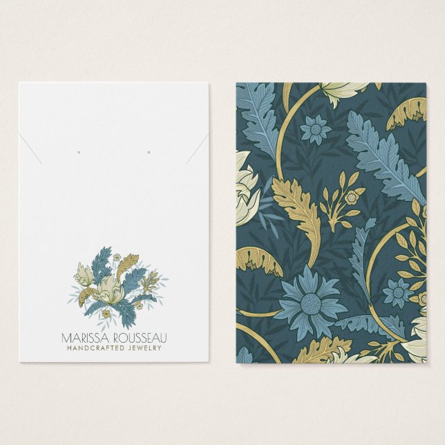 Elegant Floral Earring Necklace Display Card (Front & Back)