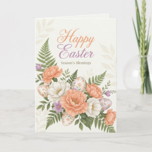 Elegant Floral Easter Blessings Brunch Invitation 