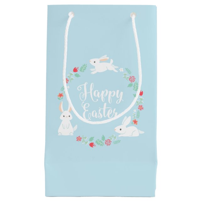 Elegant Floral Easter Bunny | Gift Bag (Front)