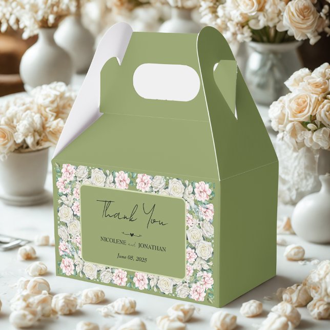 Elegant Floral Embrace Wedding Favour Box (Creator Uploaded)