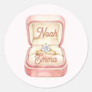 Elegant Floral Engagement Envelope Seal Sticker