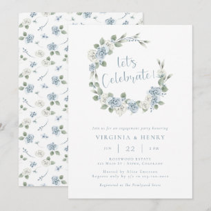 Elegant Floral Engagement Party Invitation