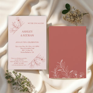 Elegant Floral Engagement Party  Invitation