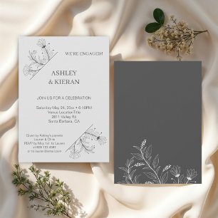 Elegant Floral Engagement Party  Invitation