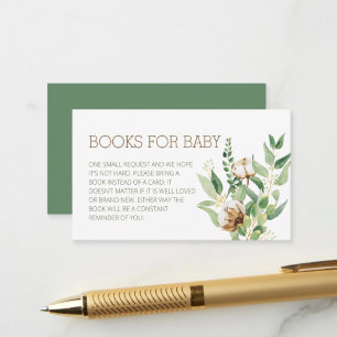 Elegant Floral Eucalyptus Greenery Books For Baby Enclosure Card