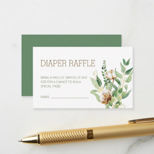 Elegant Floral Eucalyptus Greenery Diaper Raffle Enclosure Card