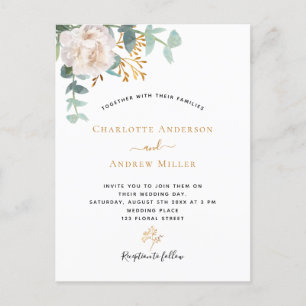 Elegant floral eucalyptus greenery modern wedding postcard