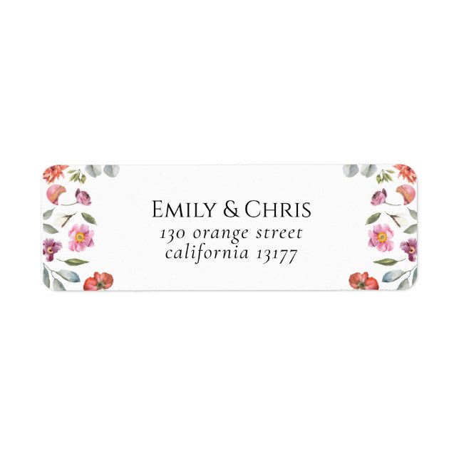 Elegant Floral Eucalyptus Wedding Address (Front)