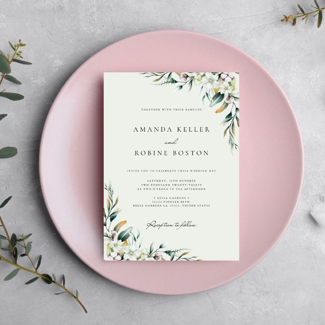 Elegant Floral Eucalyptus Wedding Invitation (Creator Uploaded)