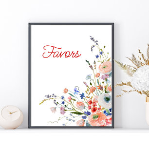 Elegant Floral Favours Poster