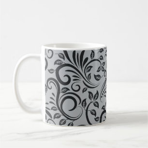 Elegant Floral Filigree Swirl Pattern Coffee Mug