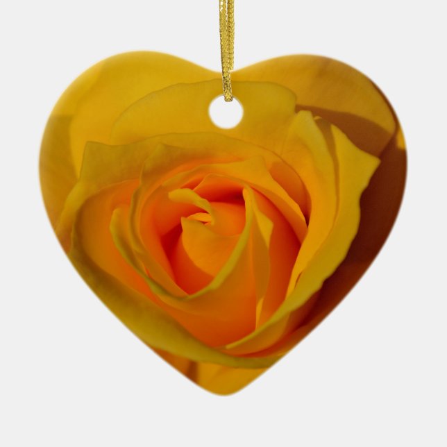 Elegant floral flower Yellow Rose Ceramic Tree Decoration (Front)