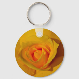 Elegant floral flower Yellow Rose Key Ring