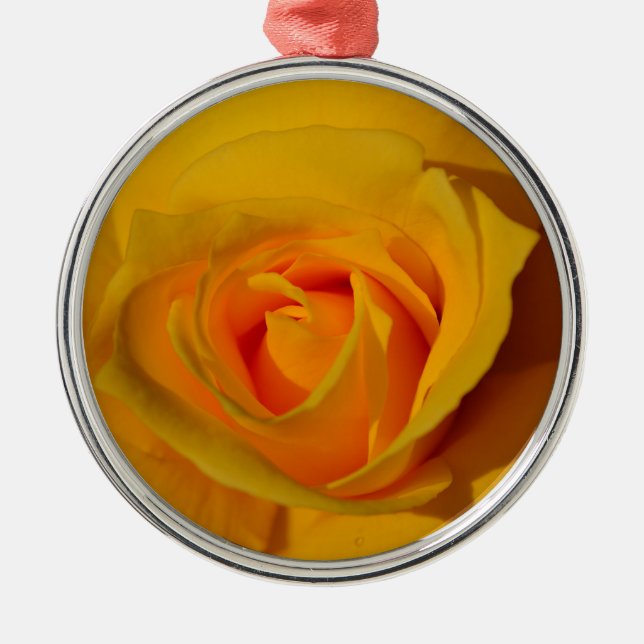 Elegant floral flower Yellow Rose Metal Tree Decoration (Front)