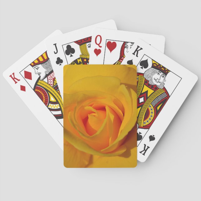 Elegant floral flower Yellow Rose Playing Cards (Back)