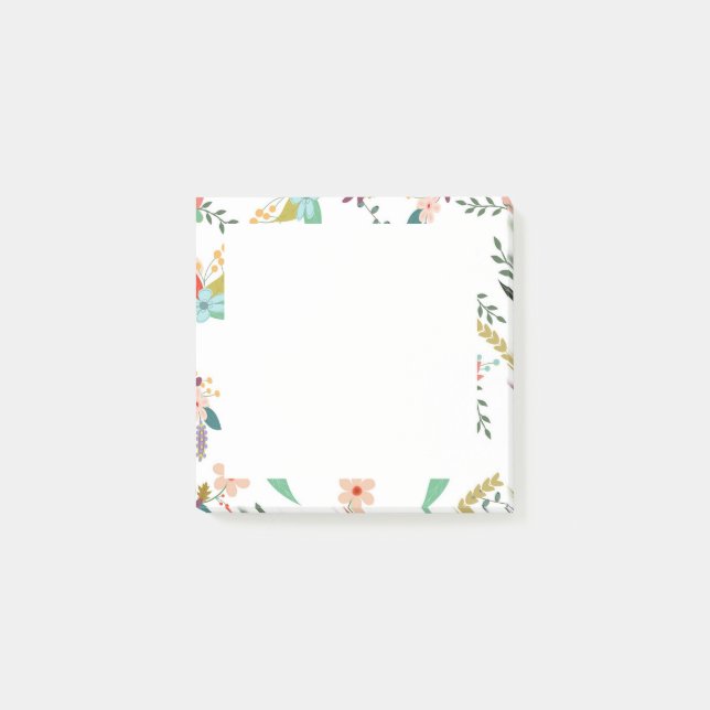 Elegant Floral Flowers Sticky Notes (Front)