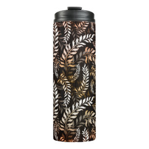 Elegant Floral Foliage Thermal Tumbler