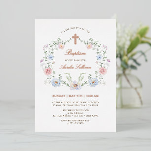 Elegant Floral Frame Baptism