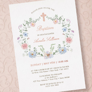 Elegant Floral Frame Baptism