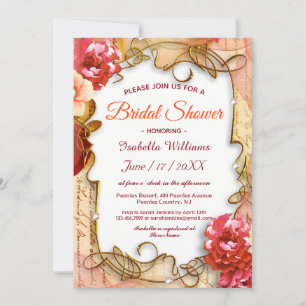 Elegant Floral Frame Boho Bridal Shower Invitation