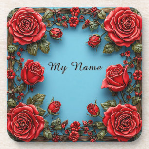 Elegant Floral Frame Coaster