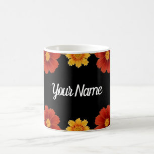 Elegant Floral Frame Coffee Mug