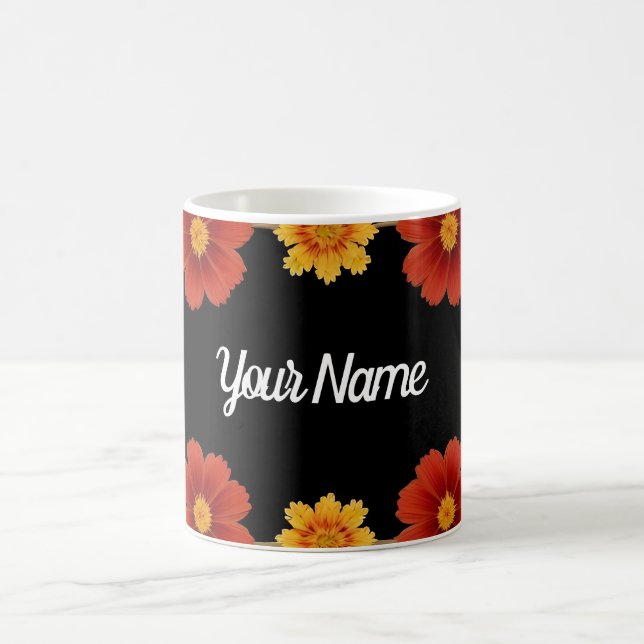 Elegant Floral Frame Coffee Mug (Center)