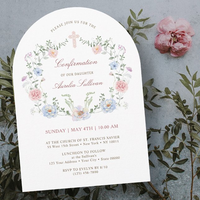 Elegant Floral Frame Confirmation Invitation (Creator Uploaded)