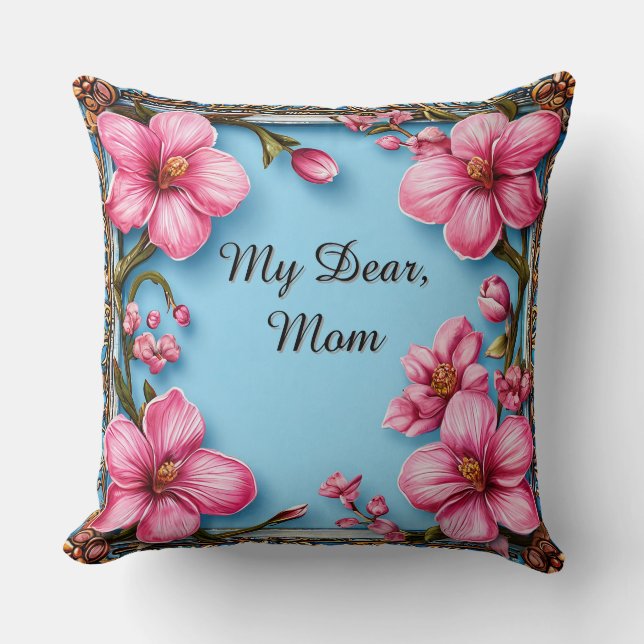 Elegant Floral Frame Cushion (Front)