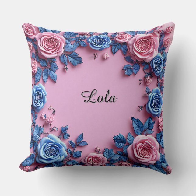 Elegant Floral Frame Cushion (Front)