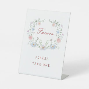 Elegant Floral Frame Favours Pedestal Sign