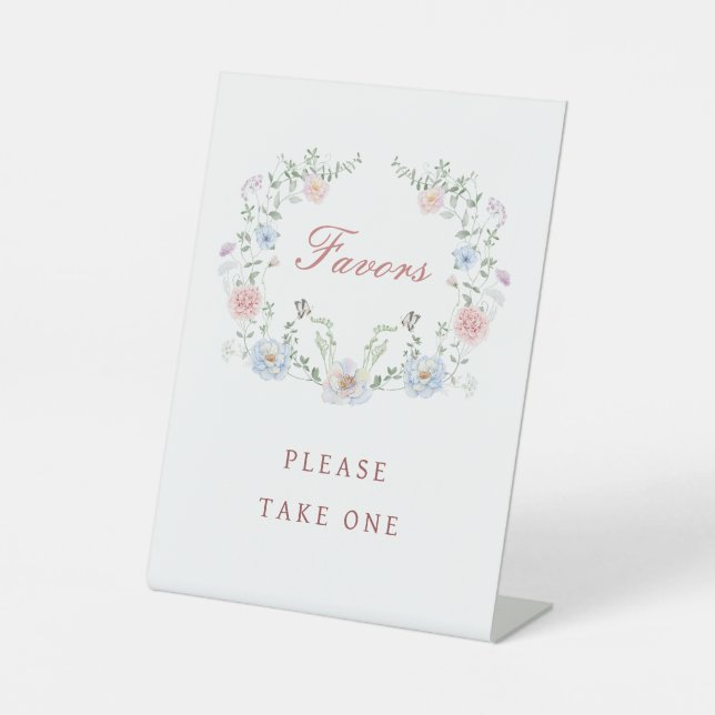 Elegant Floral Frame Favours Pedestal Sign (Front)