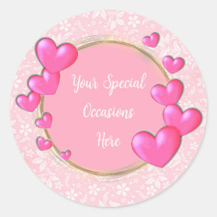 Elegant Floral Frame: for Every Occasion Classic Round Sticker