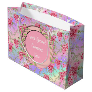 Elegant Floral  Frame: for Every Occasion Large Gift Bag