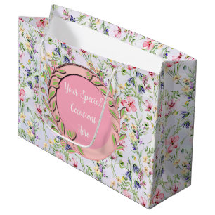 Elegant Floral Frame: for Every Occasion Large Gift Bag