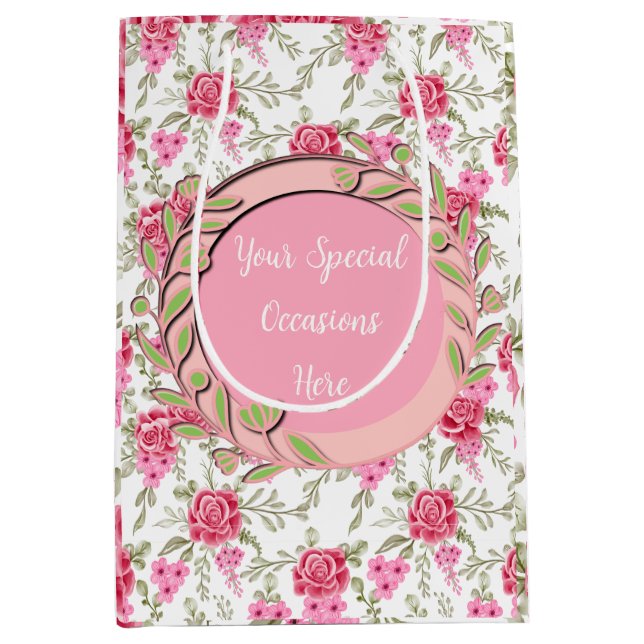 Elegant Floral Frame: for Every Occasion Medium Gift Bag (Front)
