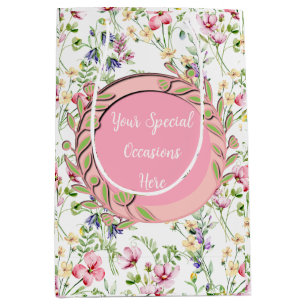Elegant Floral Frame: for Every Occasion Medium Gift Bag