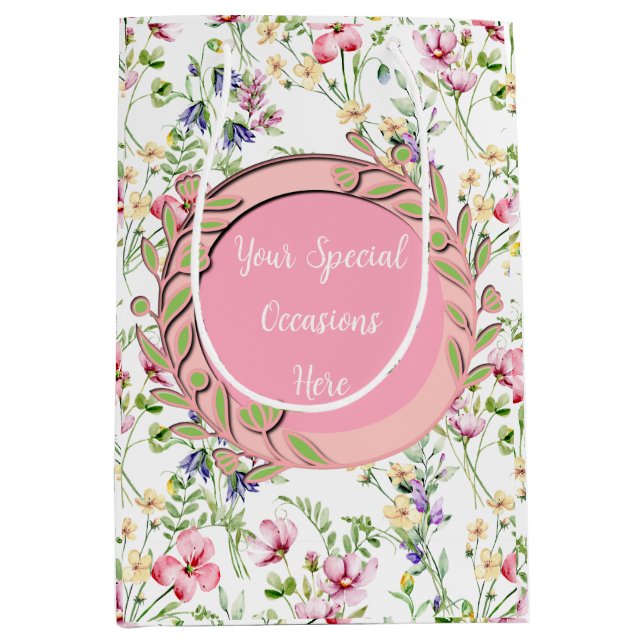 Elegant Floral Frame: for Every Occasion Medium Gift Bag (Front)