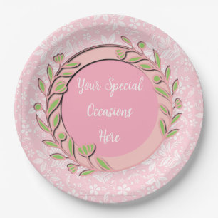 Elegant Floral Frame: for Every Occasion Paper Plate
