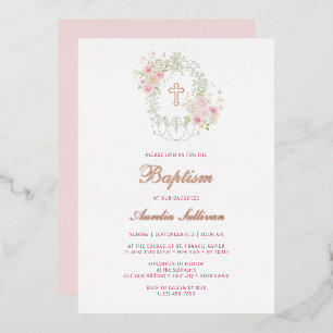Elegant Floral Frame Holy Cross Baptism