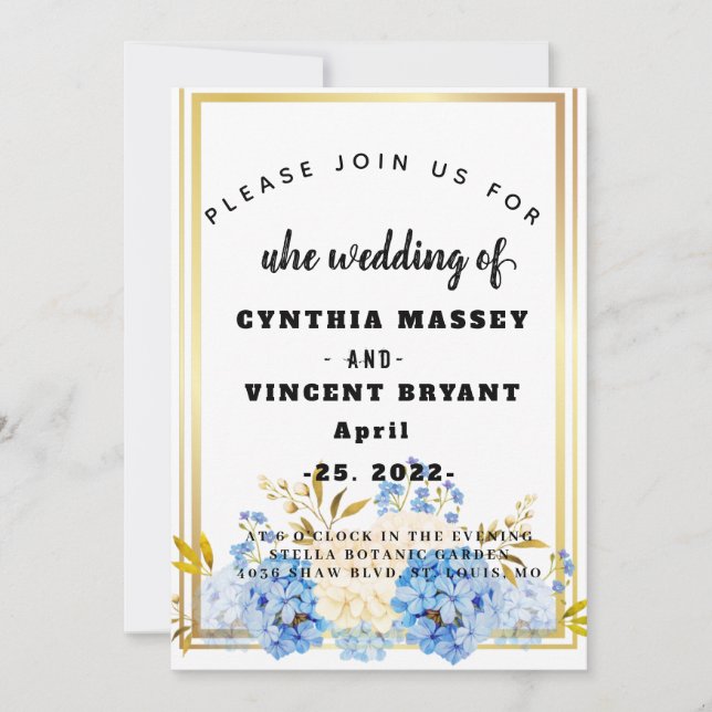 Elegant floral frame on your invitation (Front)