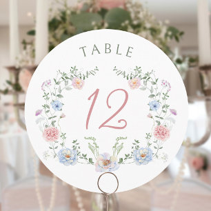 Elegant Floral Frame Round Table Number