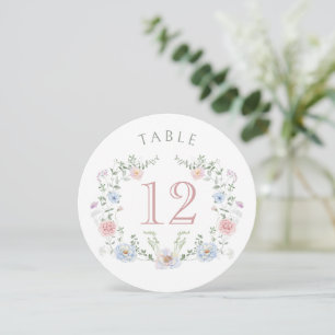 Elegant Floral Frame Round Table Number