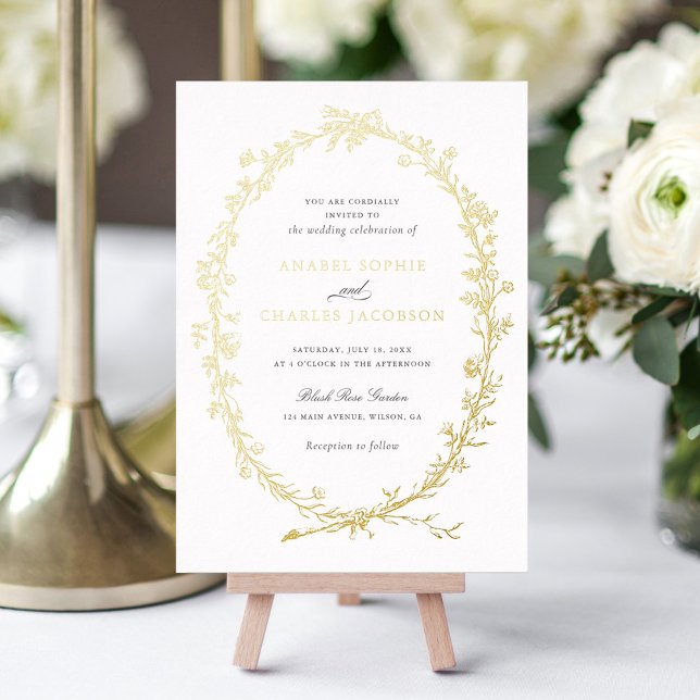 Elegant Floral Frame Vintage Botanical Wedding (Creator Uploaded)